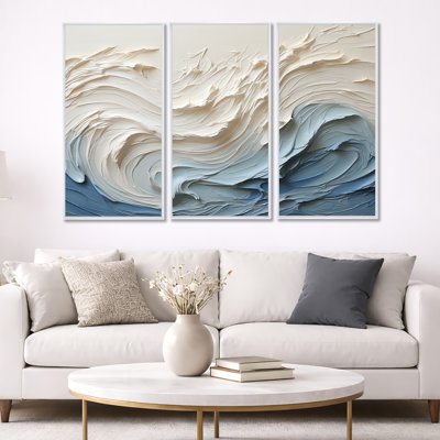 Ensemble d'art mural Clareen - vagues côtières (ensemble de 3)