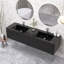 Meuble-lavabo moderne à rayures avec lavabo double-1209883059