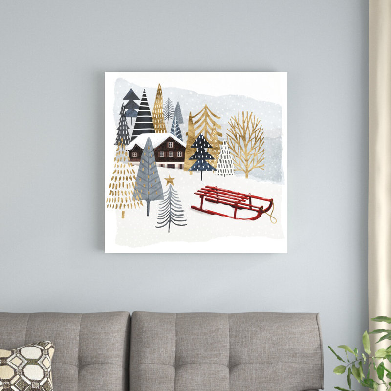 «Christmas Chalet II» par Victoria Borges - impression sur toile tendue, H 30 po x l 30 po