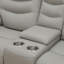 Canapé de salon inclinable 2 pièces en cuir végétalien gris clair Nova avec porte-gobelets et lumières DEL Nova