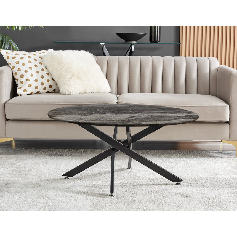Table basse Cesarino, Gris, Noir, noir, noir, noir