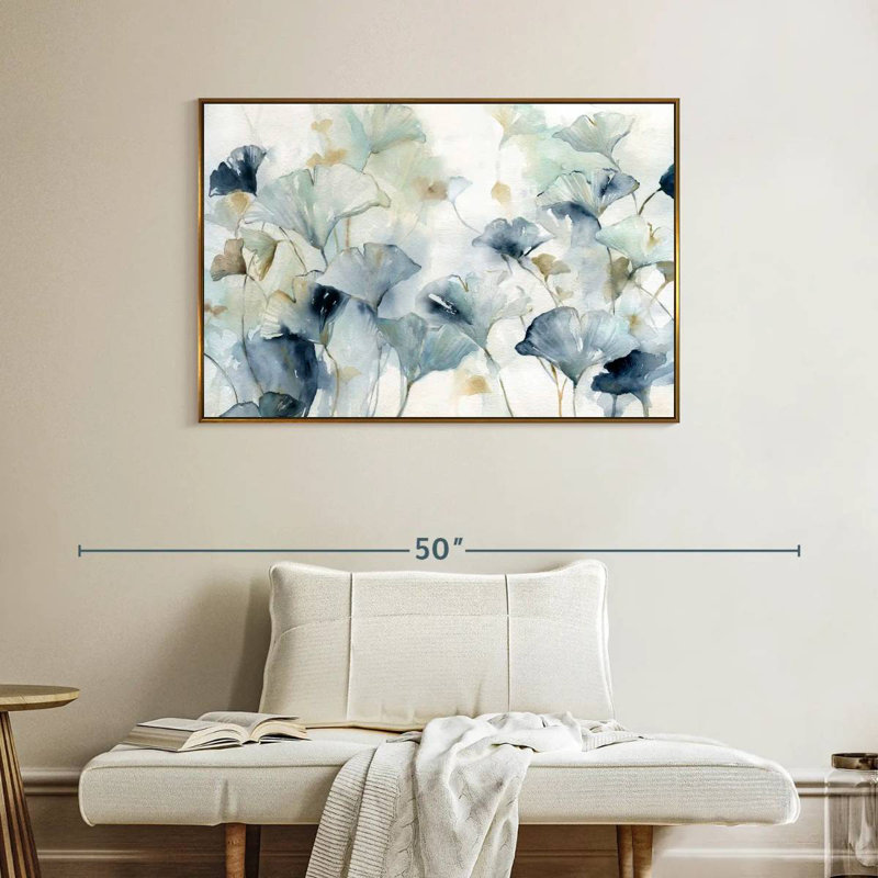 Ginkgo Glorieux, Cadre flottant doré, 40 po x 27 po