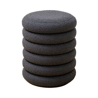Omprakesh 38cm Wide Round Solid Colour Ottoman with Storage