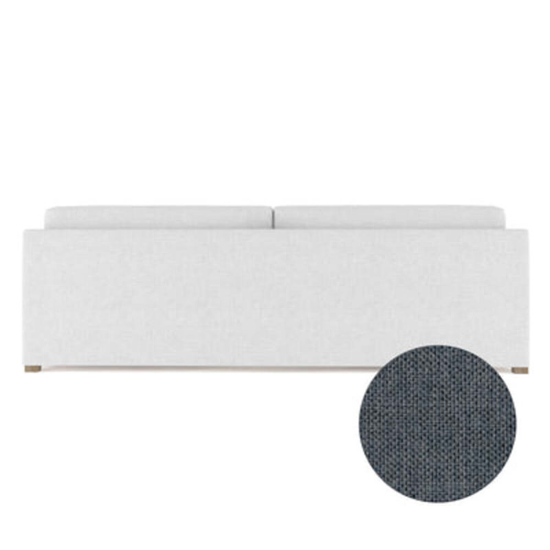 Madison Upholstered 108'' Sofa, 33" H x 108" W x 41" D, Pebble Weave Linen Bluebell, Ebony