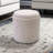 Elegant Ivory 16" Round Storage Ottoman with Hidden Compartment