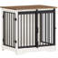 Dog Crate Furniture, 69 cm Double Door Wooden Dog Crate with Barn Door, Indoor Kennel, End Side Table Wooden Animal Crates for Small Dogs, Anti-Chew Anti-Escape-69095293