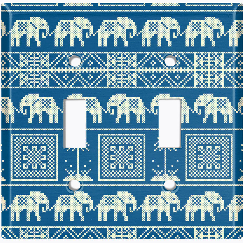 Patterned 2 - Gang Toggle Light Switch Standard Wall Plate