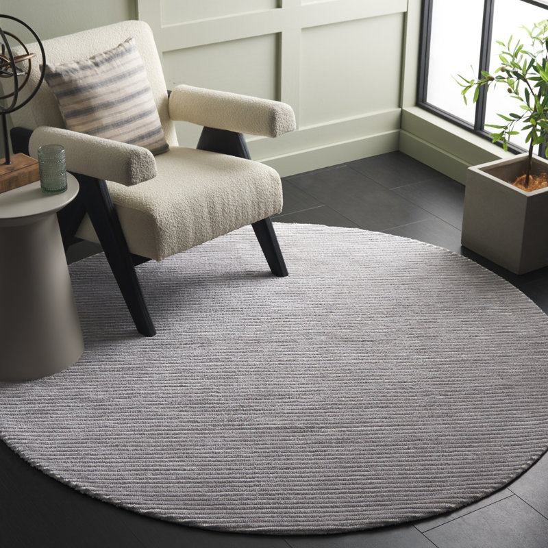 Lineke Performance Performance Striped Rug, Round 6'