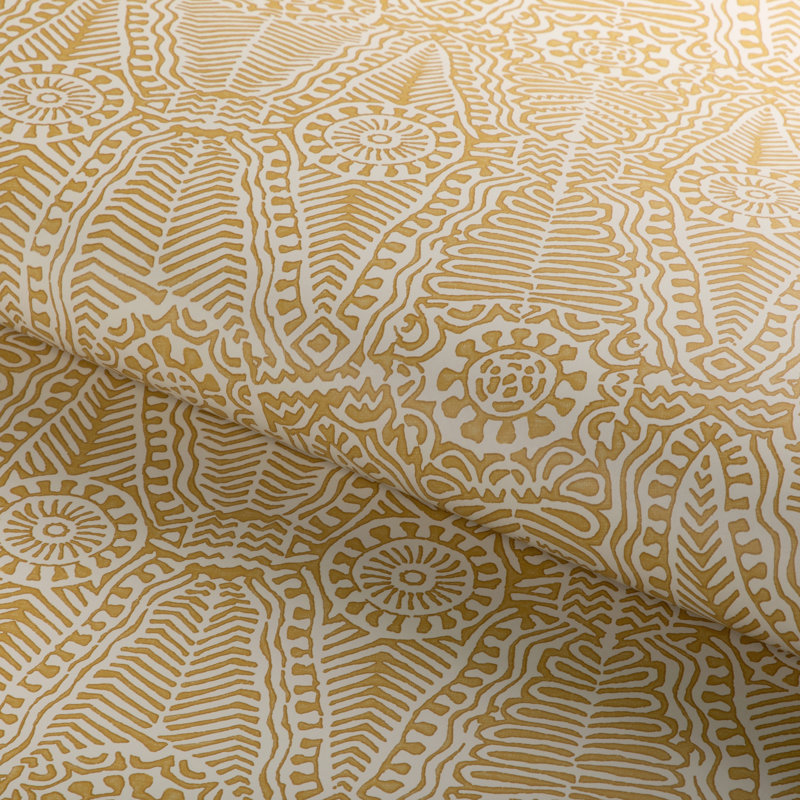 Clare Drayton Geometric Wood Pulp Blend Pretrimmed Roll, Maize