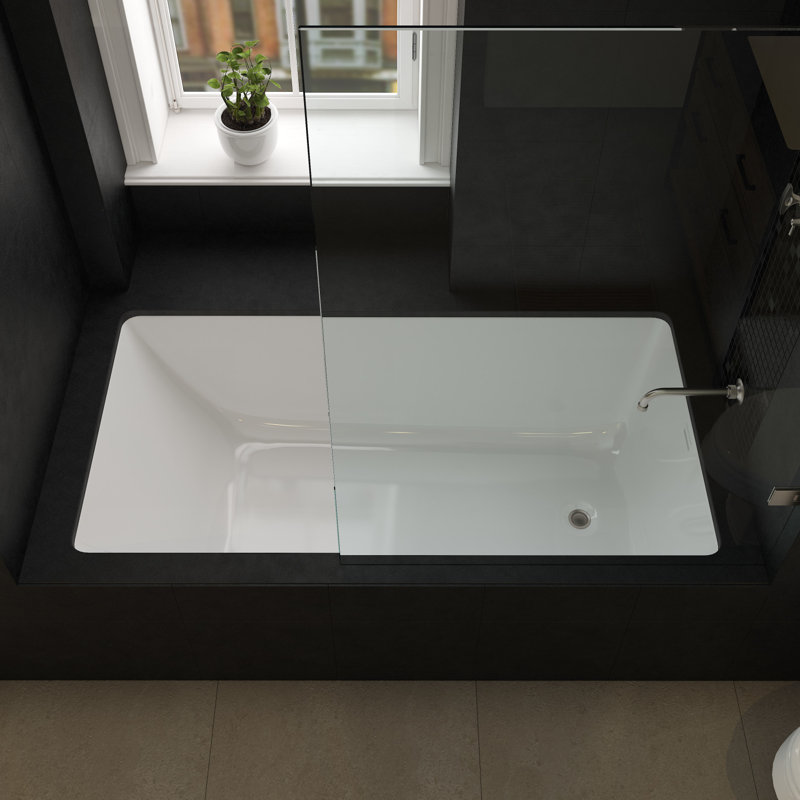 Kaldera 60" x 30" Undermount or Drop-in Bathtub in Volcanic Limestone with Internal Overflow