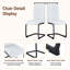 Ensemble de table de salle à manger rectangulaire pour 6 personnes, ensemble de table de salle à manger de style campagnard de 71 po avec 6 chaises rembourrées et tablette de rangement, plateau de table en bois avec structure en métal noir-943342967-943342953