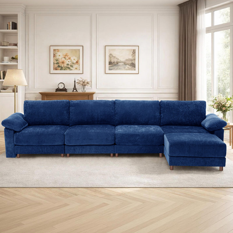 Canapé modulaire moderne pour le salon, Chenille bleu