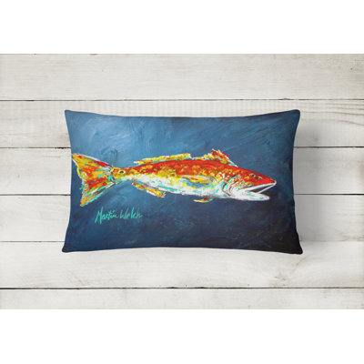 Red Fish Red for Jarett Indoor/Outdoor Throw Pillow