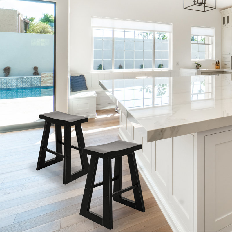 Solid Wood Counter Stool, Charcoal