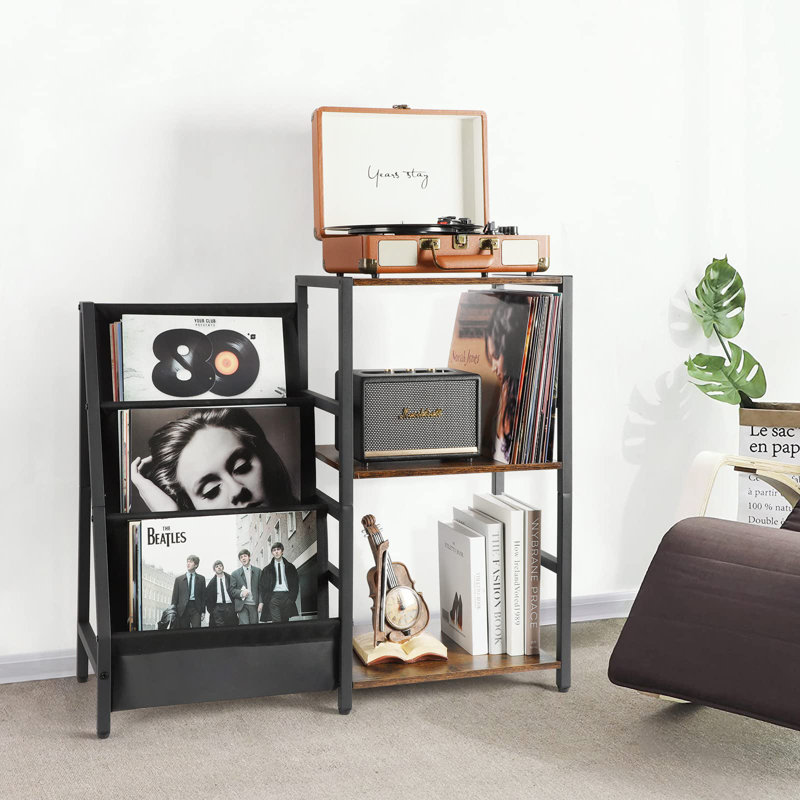 Evrychou Wood Free Standing Magazine Rack, Brown