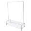 Portant à vêtements robuste, portemanteaux en métal avec tablette inférieure, portemanteau pour chambre à coucher, salle de lavage, petits espaces, L 47,2 po x l 17,7 po, blanc-1429063858