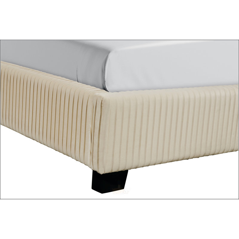 Très grand lit tapissier, Beige, Très grand