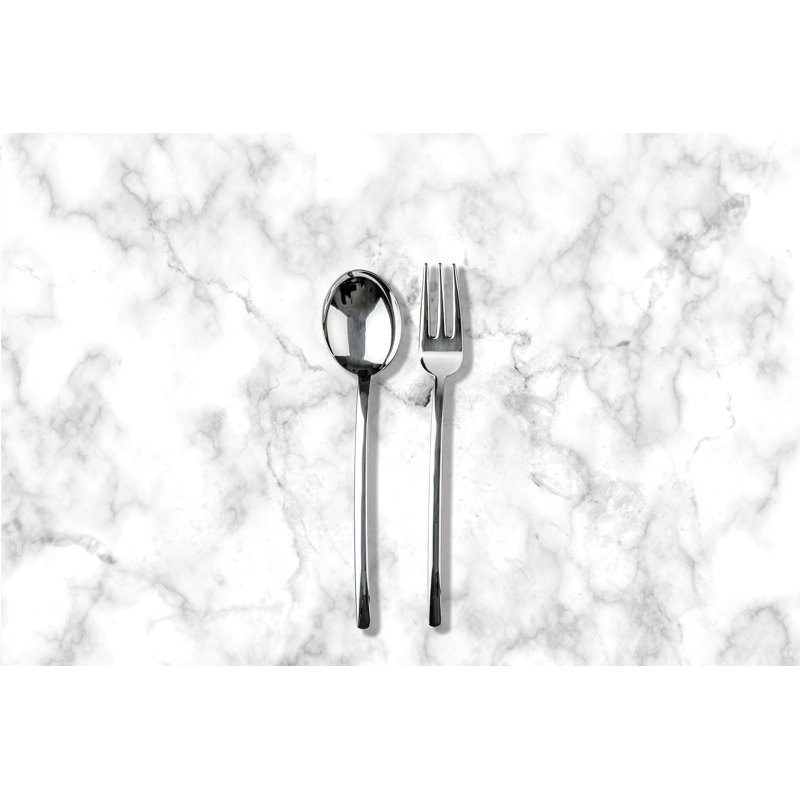 Due 2 Piece Stainless Steel Hostess Set, Silver