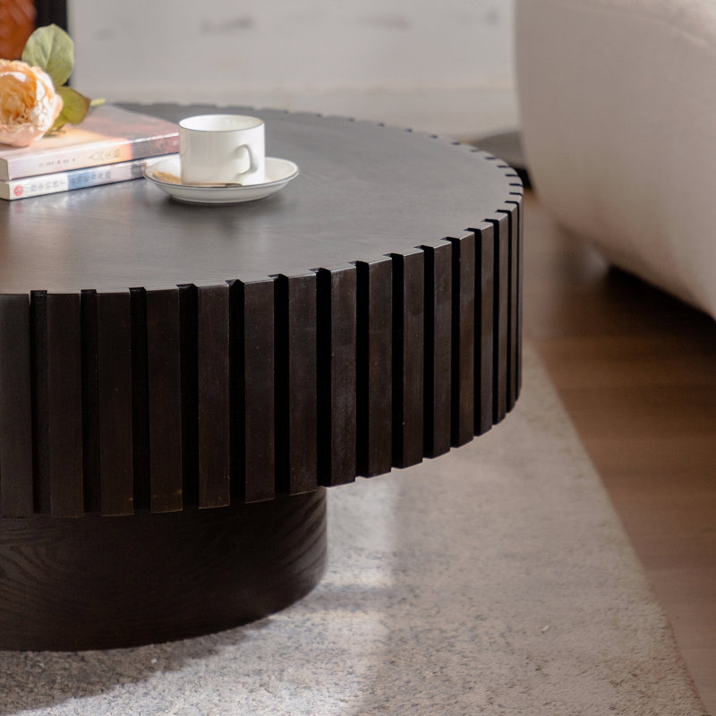 Table basse ronde à thé en forme d'olivier