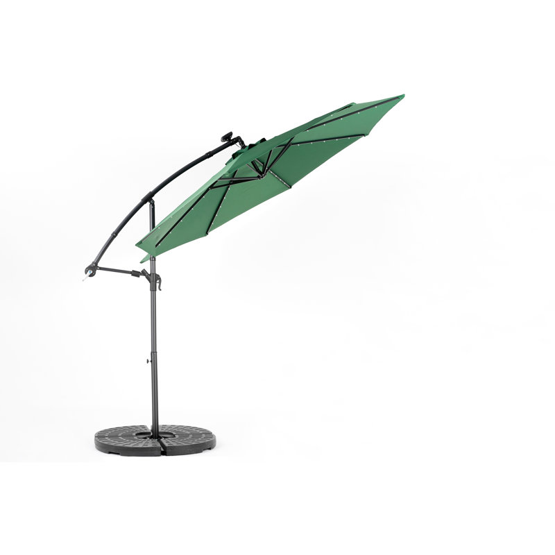 Solar-Powered 10Ft Patio Umbrella - Dark , 40 Built-In For Outdoor Enjoyment 10Ft With Solar Lights Detachable Pole Easy Storage In Garden And Lawn