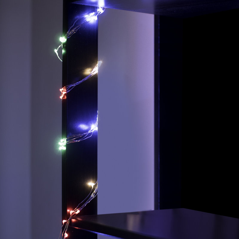 Carsdale Electric Multi Strand LED Fairy String Lights, Silver, Multicolor
