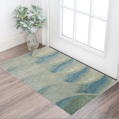 Tapis bleu et vert Bannack