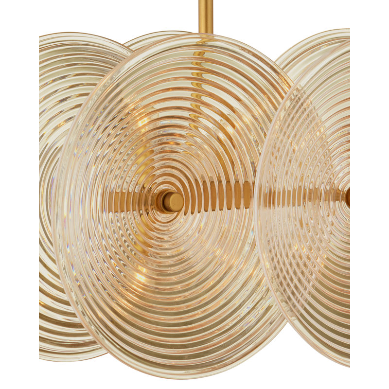 Lustre rectangulaire Whirlwind à 10 lumières, Jaune pâle