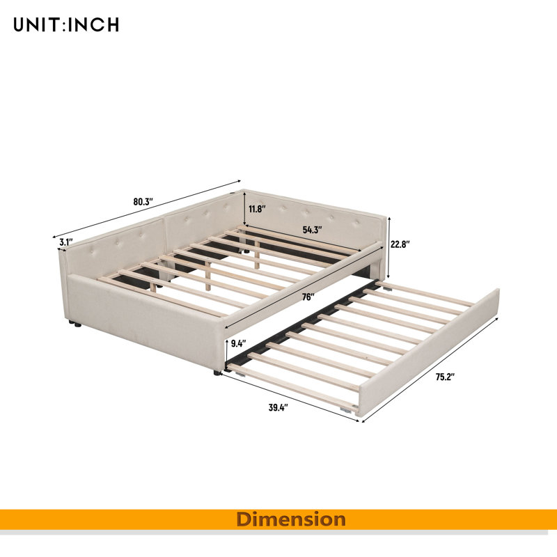 Upholstered Platform Bed With USB, Full / Double