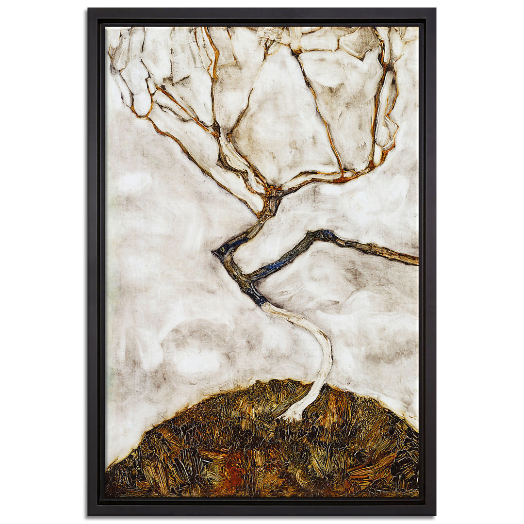 Egon Schiele - Kleiner Baum Im Spätherbst  - Leinwandbild Im Schattenfugenrahmen Kunstdruck