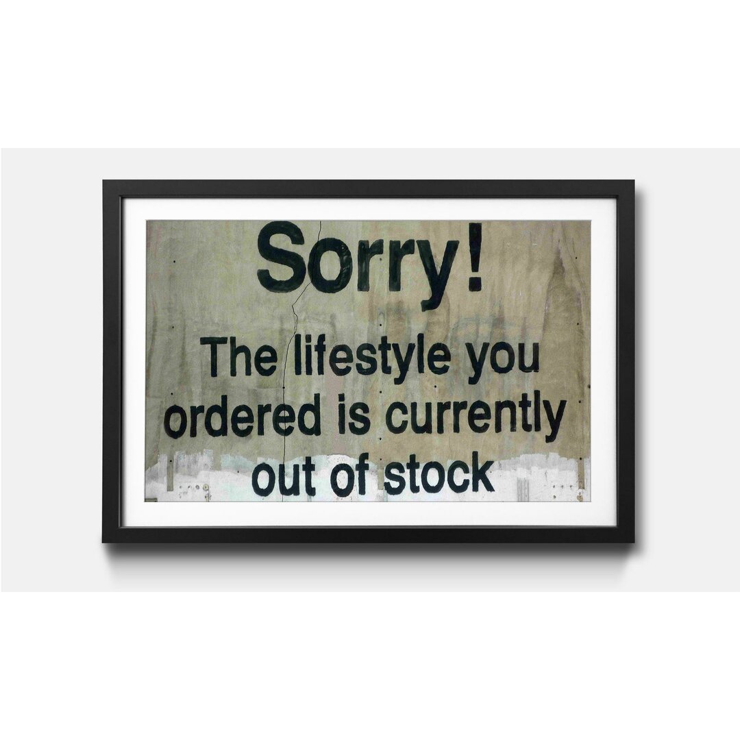 Gerahmtes Poster Out of Stock von Banksy