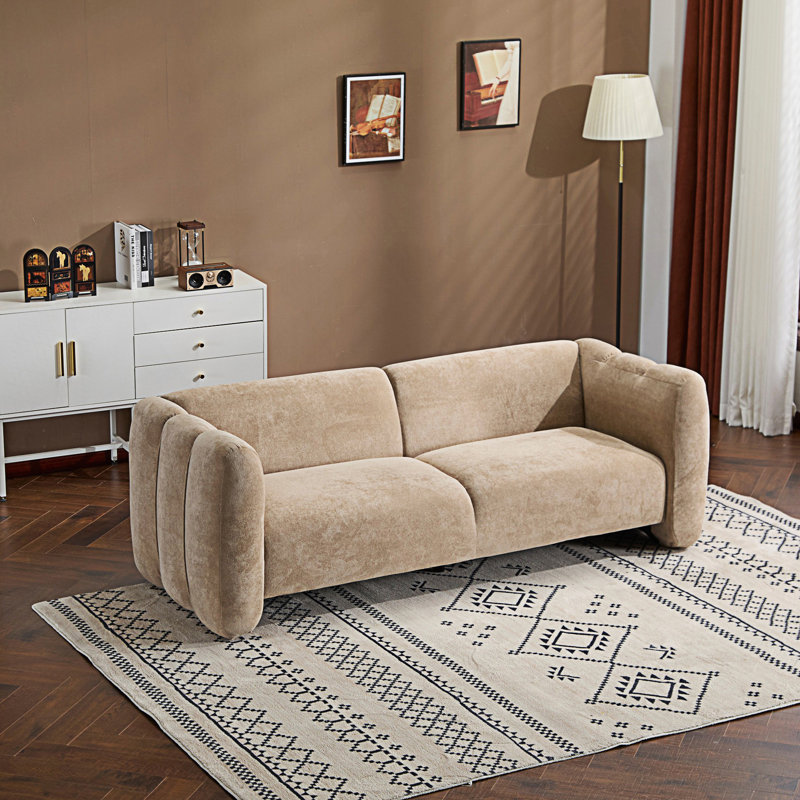 Wave Design 3-Seater Sofa, Camel