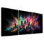 «Neon Splatter City Skyline at Night», ensemble de 3 toiles murales-131364564