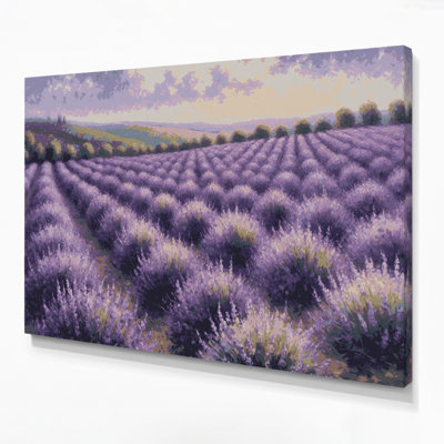 Art mural sur toile botanique lavande mauve
