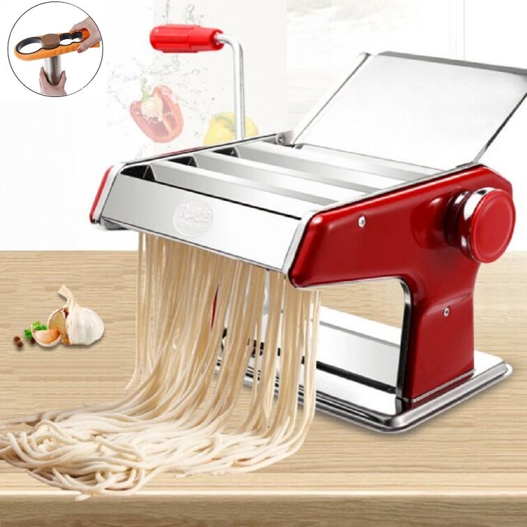 Homemade Pasta Maker Machine, Manual Hand Press with 7 Adjustable Thickness Settings Dough Roller for Fresh Fettuccine, Lasagna, Ravioli and Spaghetti