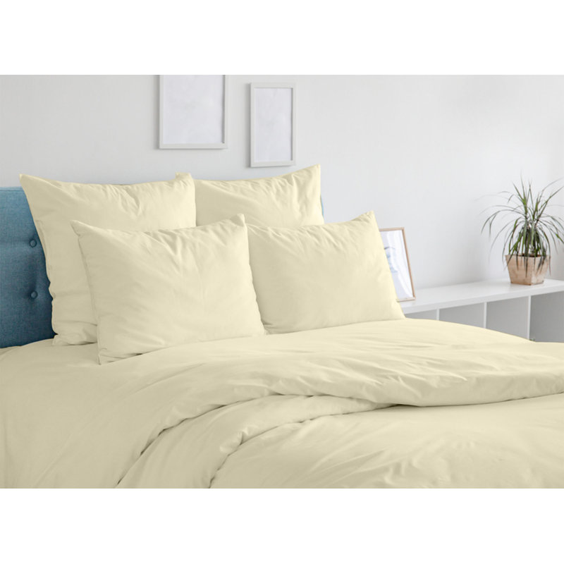 Ensemble de draps en rayonne 6 pièces Jaree, Double, Crème