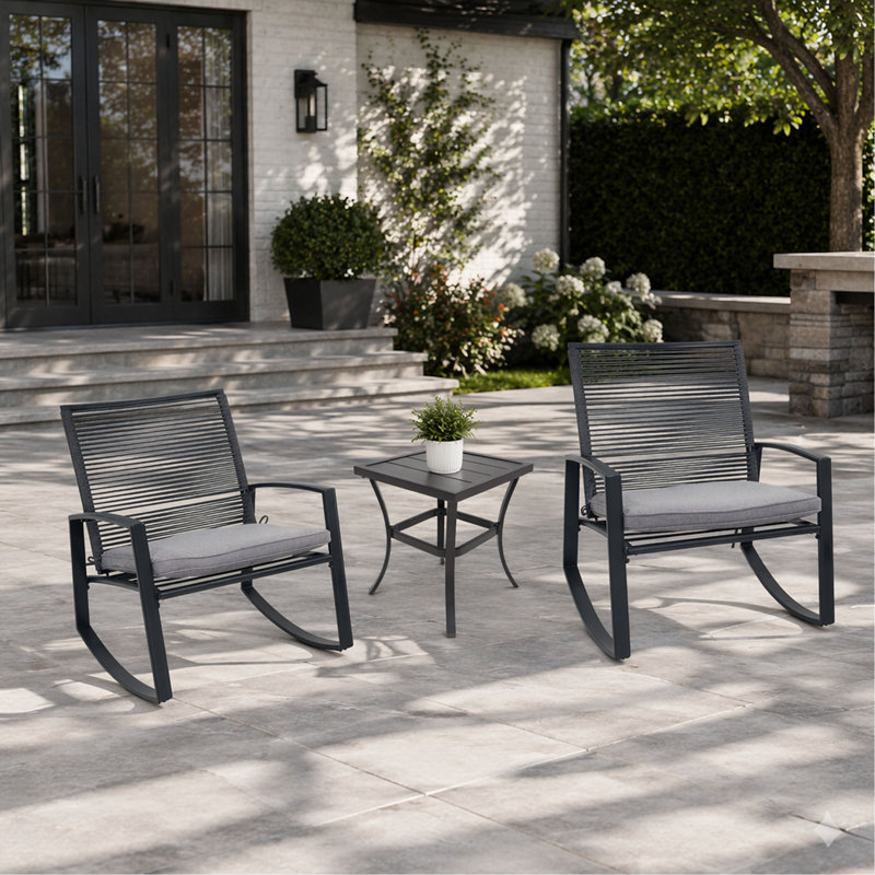 Ensemble de conversation bistro pour 2 personnes, Gris