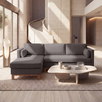 Mid-Century Boneless Modern L Shaped Couch With Reversible Chaise