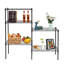 Étagère de rangement autoportante réglable en acier au carbone, support de rangement en métal personnalisable pour la maison et la buanderie, noir