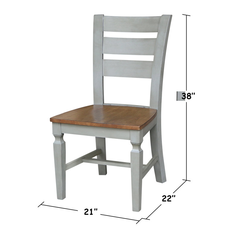  Chaise en bois massif Hensley, Hickory / pierre
