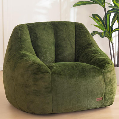 Bean Bag Chair, Comfy Bean Bag Sofa with Back Support, Faux Fur Bean Bag Chair for Adults by Trule