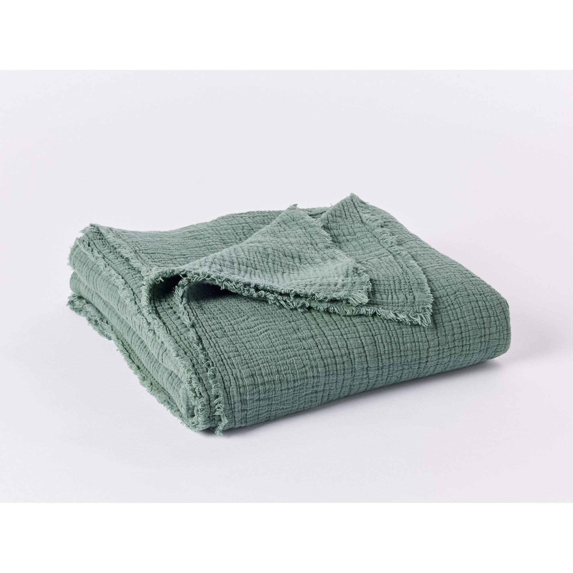 Topanga Matelasse Cotton Throw Blanket, Juniper, Throw