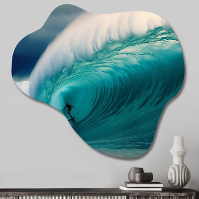 Hawaiian Waves Surf Dream I - Asymmetrical Hawaii Metal Wall Art, Cloud Metal Wall Sculpture Print