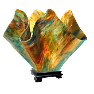 Amergin Handcrafted Glass 11.25-Inch Table Lamp