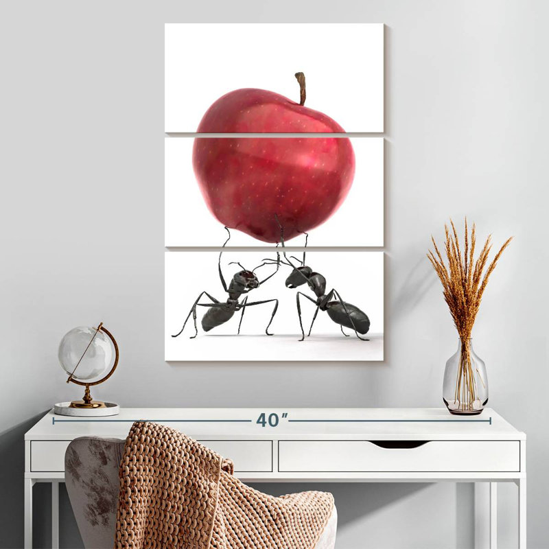 Black Ants With Apple, 32" H x 20" W