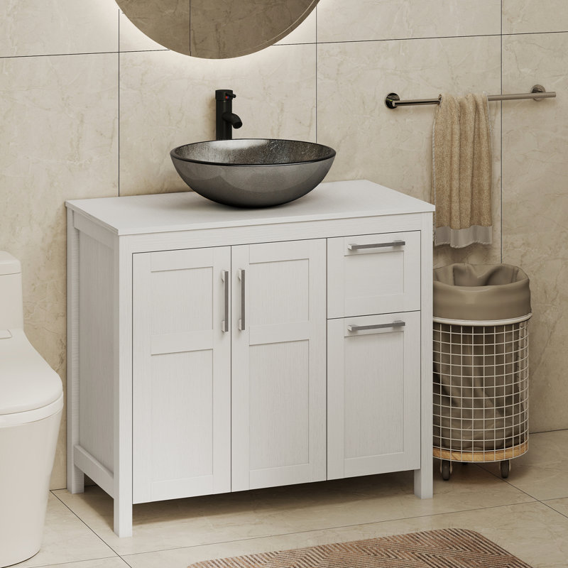 Meuble-lavabo 36 po avec lavabo Warde, White, White