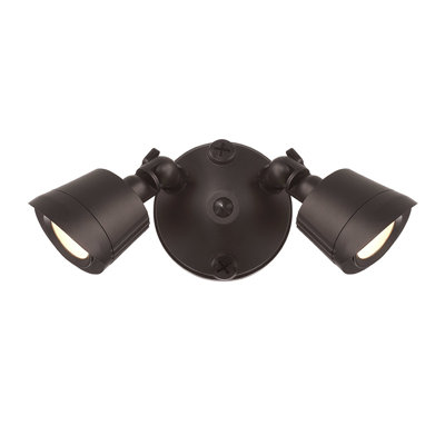Double projecteur d'extérieur à DEL avec température de couleur réglable en bronze 