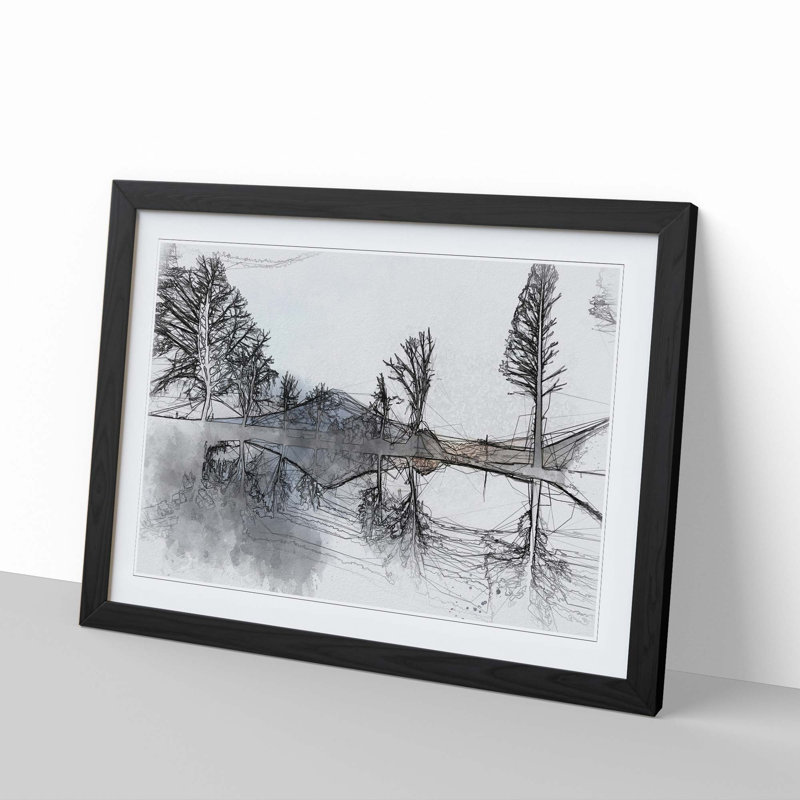 Mount Fuji in Fujinomiya Japan in Abstract - Picture Frame Graphic Art Print, Black Framed, 48cm H x 65cm W x 2cm D
