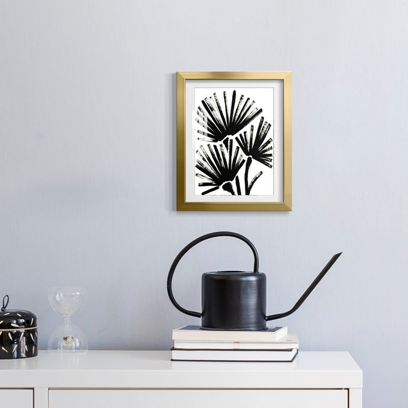 Fan Brush II - impression encadrée, H 25,5 po x l 17,5 po, Doré