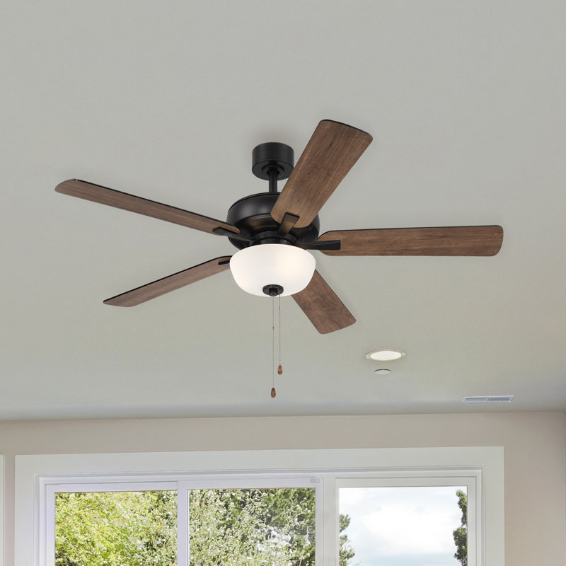Kendleton 52'' Ceiling Fan with Light Kit, Matte Black