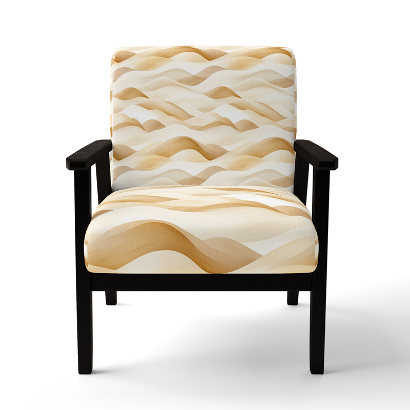 Chaise rembourrée Coastal, Accoudoirs carrés noirs